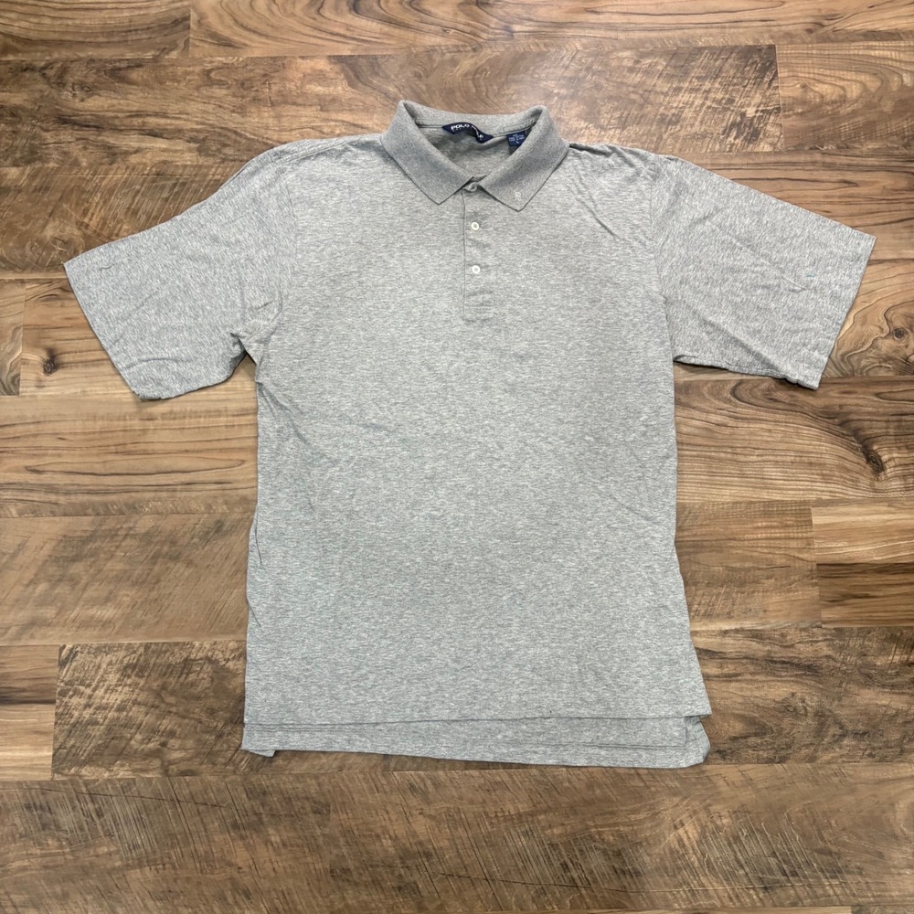 Vintage Polo Ralph Lauren Polo Mens Large Grey Polo Golf Pima Cotton 90s Shirt